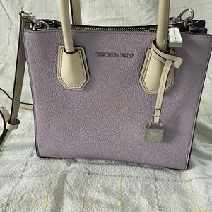 MICHAEL Michael Kors Mercer Color-Block Leather Tote light purple